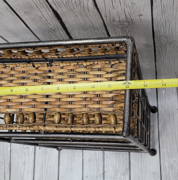 Vintage Wicker and Metal 4-Tier Shelf - Picture 10 of 10